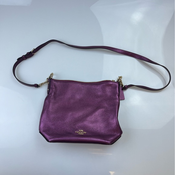 Coach Mini Abby Metallic Purple Crossbody Bag N239-8 - Picture 2 of 12